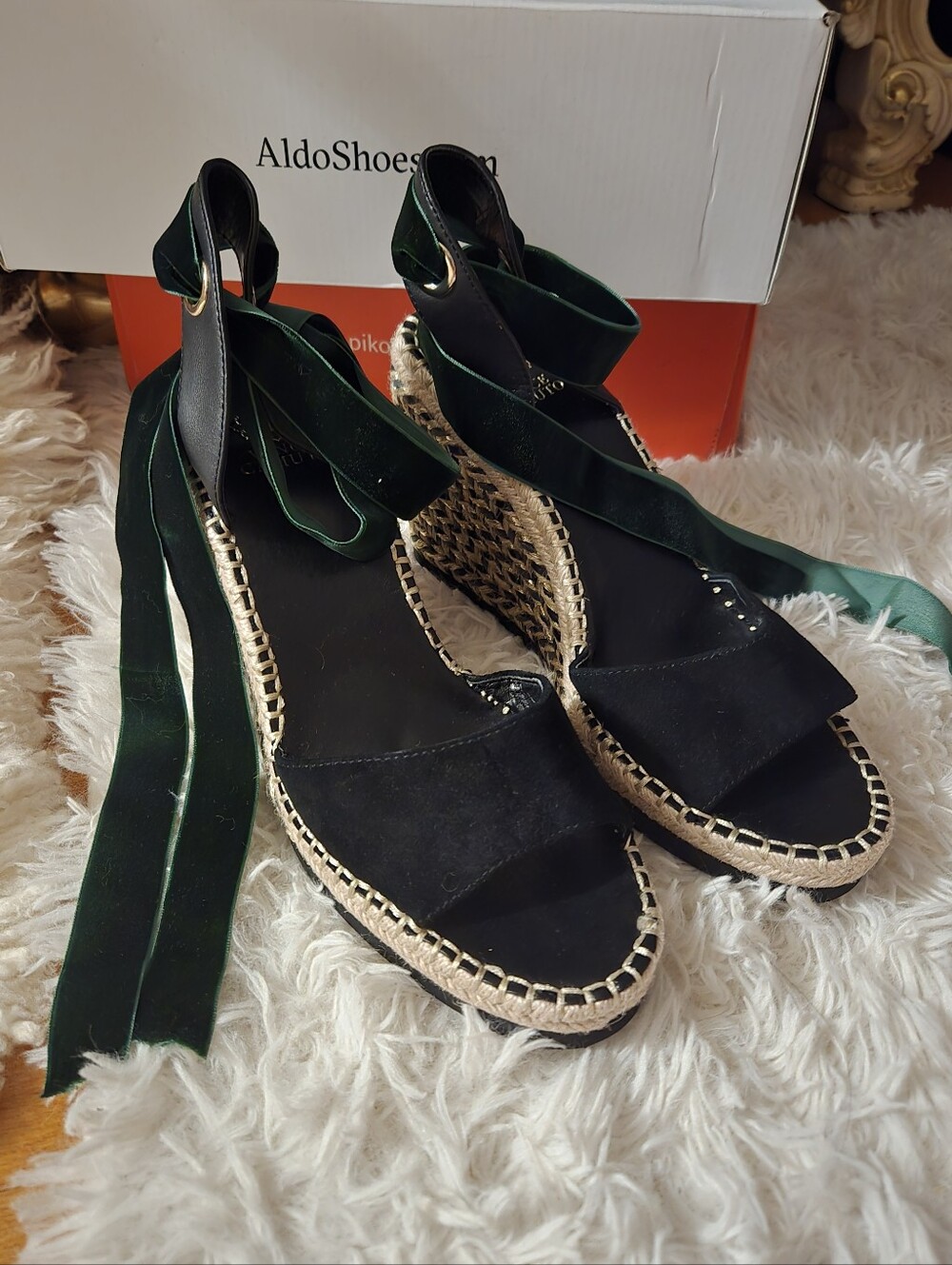 Vince Camuto Bendsen Espadrille Wedge Sandal W/Elegant Ankle Tie Size US 11